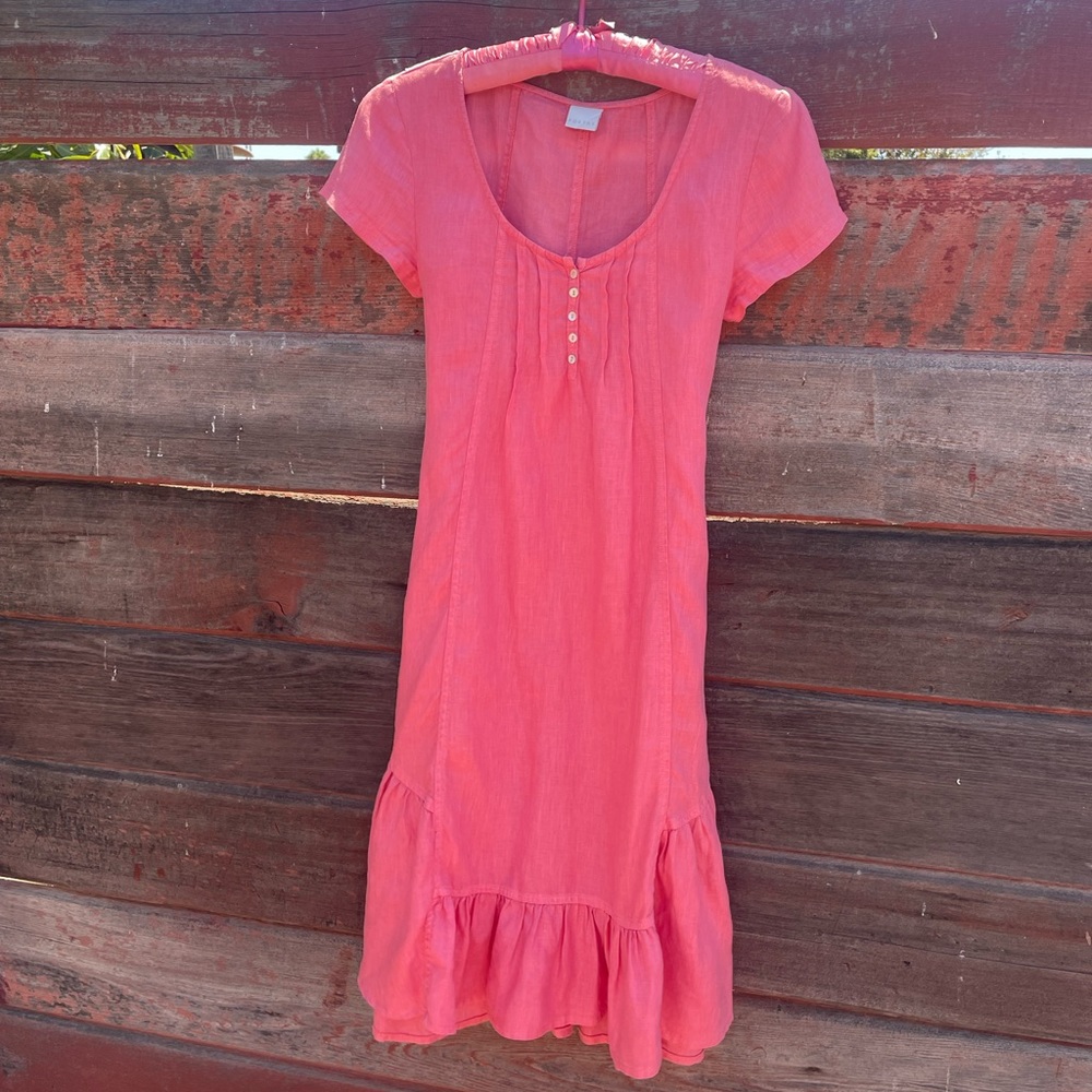 Poetry Brand all linen dark rose dress. Size 6